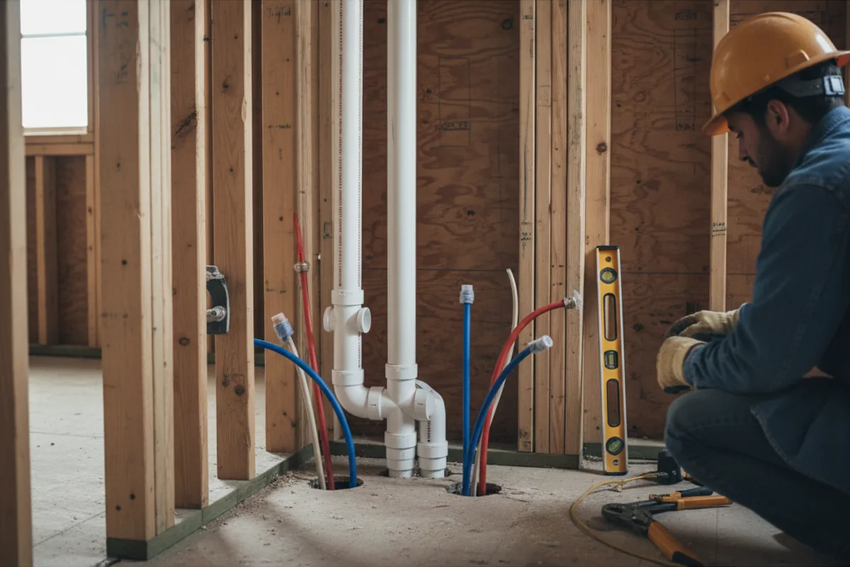 Drain and supply rough-in during Drain Cleaning in Ft Mitchell