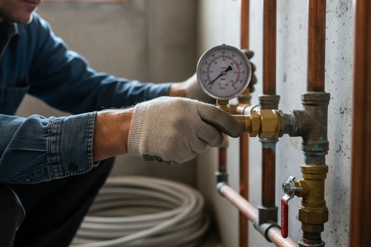 Pressure testing a repaired line during Water Line Repair in Ft Mitchell